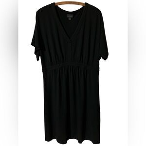 J Jill Black Dress Size M Travel Summer Vacation Casual Beach V Neck